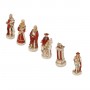 Chess pieces Louis XIV of France, the "Sun King" in hand painted alabaster and resin