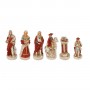 Chess pieces Louis XIV of France, the "Sun King" in hand painted alabaster and resin