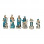 Chess pieces Louis XIV of France, the "Sun King" in hand painted alabaster and resin