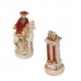 Chess pieces Louis XIV of France, the "Sun King" in hand painted alabaster and resin