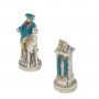 Chess pieces Louis XIV of France, the "Sun King" in hand painted alabaster and resin