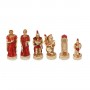 Chess pieces Battle of Troy - Sparta vs Troy in hand painted alabaster and resin