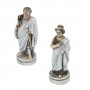 Chess pieces Battle of Troy - Sparta vs Troy in hand painted alabaster and resin