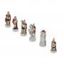 Chess pieces battle Romans vs Barbarians in hand painted alabaster and resin