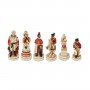 Chess Pieces Battle of Waterloo 1815 in hand painted alabaster and resin