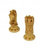 Chess pieces Art Nouveau in hand painted alabaster and resin