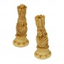 Chess pieces Art Nouveau in hand painted alabaster and resin