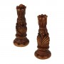 Chess pieces Art Nouveau in hand painted alabaster and resin