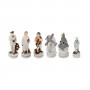 Chess pieces Battle of Midway in alabaster and hand-painted resin