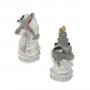 Chess pieces Battle of Midway in alabaster and hand-painted resin