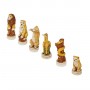 Chess pieces The Animal World in alabaster and resin painted by hand