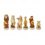 Chess pieces The Animal World in alabaster and resin painted by hand