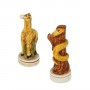 Chess pieces The Animal World in alabaster and resin painted by hand