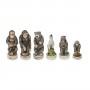Chess pieces The Animal World in alabaster and resin painted by hand