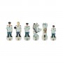Chess pieces Police State and Municipal Police in alabaster and resin painted by hand