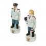 Chess pieces Police State and Municipal Police in alabaster and resin painted by hand