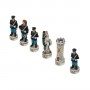 Chess pieces Police State and Municipal Police in alabaster and resin painted by hand