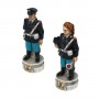 Chess pieces Police State and Municipal Police in alabaster and resin painted by hand