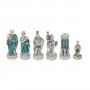 Chess pieces Battle of Troy - Sparta vs Troy in hand painted alabaster and resin