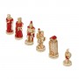 Chess pieces Battle of Troy - Sparta vs Troy in hand painted alabaster and resin