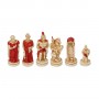 Chess pieces Battle of Troy - Sparta vs Troy in hand painted alabaster and resin