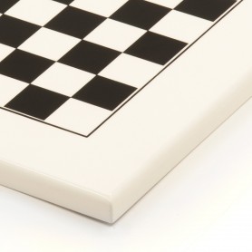 Handmade chess board in black and white lacquered wood