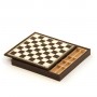 Chess Board Box Leatherette ivory and brown inserted by hand
