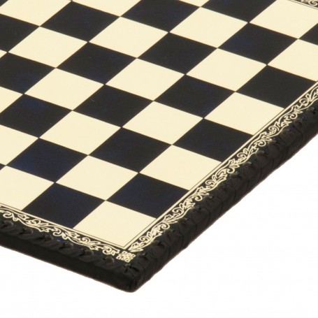 Chess Board Leatherette ivory and blu inserted by hand