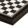 Chess board box container leatherette Black and White inserted by hand