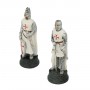 Chess pieces Crusaders in alabaster and resin hand-painted