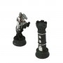 Chess pieces Crusaders in alabaster and resin hand-painted