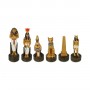 Ancient Egyptian chess pieces in alabaster and hand-painted resin