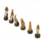 Ancient Egyptian chess pieces in alabaster and hand-painted resin