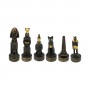 Ancient Egyptian chess pieces in alabaster and hand-painted resin