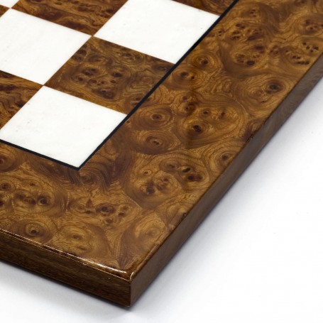 Chessboard in elm root natural polished