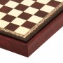 Chess board box container leatherette ivory and bordeaux inserted by hand