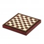 Chess board box container leatherette ivory and bordeaux inserted by hand