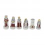 Chess pieces Frederick Barbarossa in hand-painted alabaster and resin