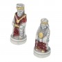 Chess pieces Frederick Barbarossa in hand-painted alabaster and resin