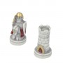 Chess pieces Frederick Barbarossa in hand-painted alabaster and resin