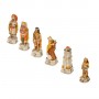 Chess pieces Spaniard against Incas in alabaster and hand-painted resin