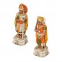 Chess pieces Spaniard against Incas in alabaster and hand-painted resin