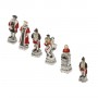 Chess pieces Spaniard against Incas in alabaster and hand-painted resin