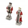 Chess pieces Spaniard against Incas in alabaster and hand-painted resin