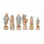 Chess pieces American Civil War in alabaster and resin painted by hand