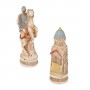 Chess pieces American Civil War in alabaster and resin painted by hand