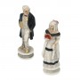 Chess pieces American Civil War in alabaster and resin painted by hand