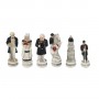 Chess pieces American Civil War in alabaster and resin painted by hand