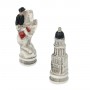 Chess pieces American Civil War in alabaster and resin painted by hand