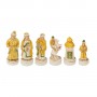 Chess pieces Battle of Kazan in alabaster and hand-painted resin